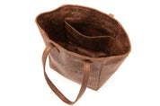 Torba shopperka - Brandy, Skóra regenerowana