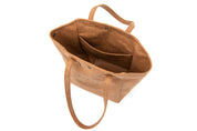Shopper Bag - Cognac, Microleather