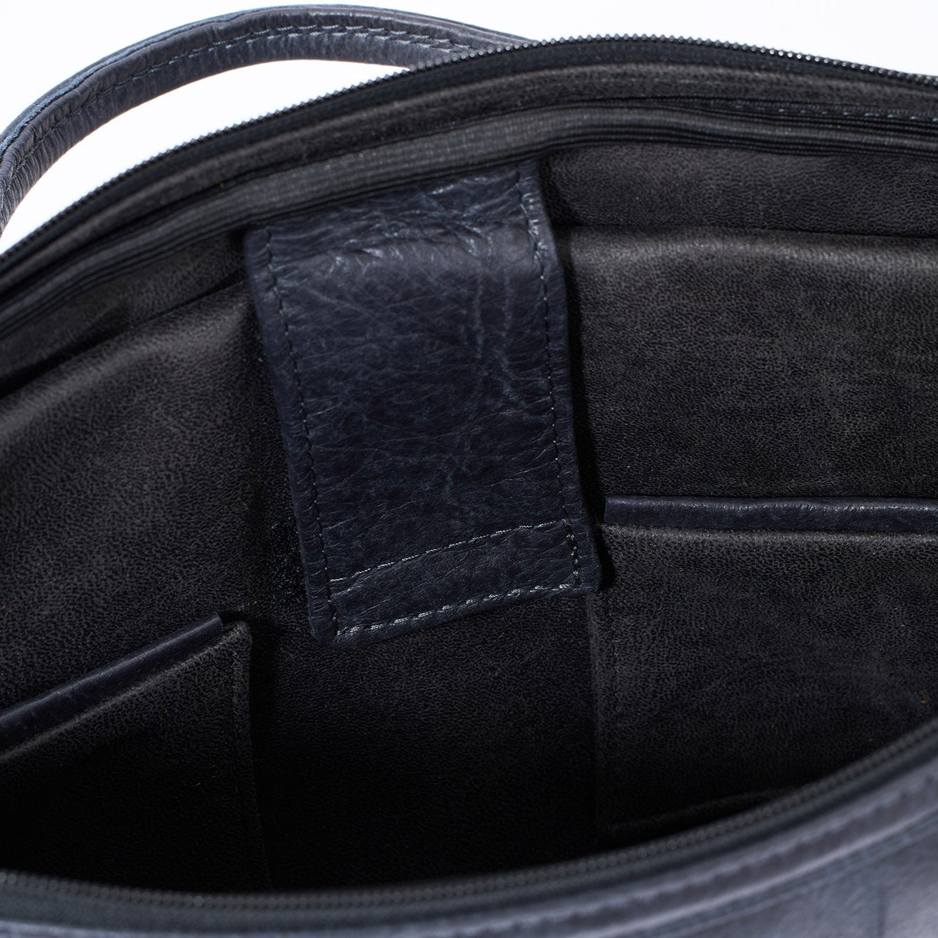 Laptop Bag - Deep Black, Natural Leather