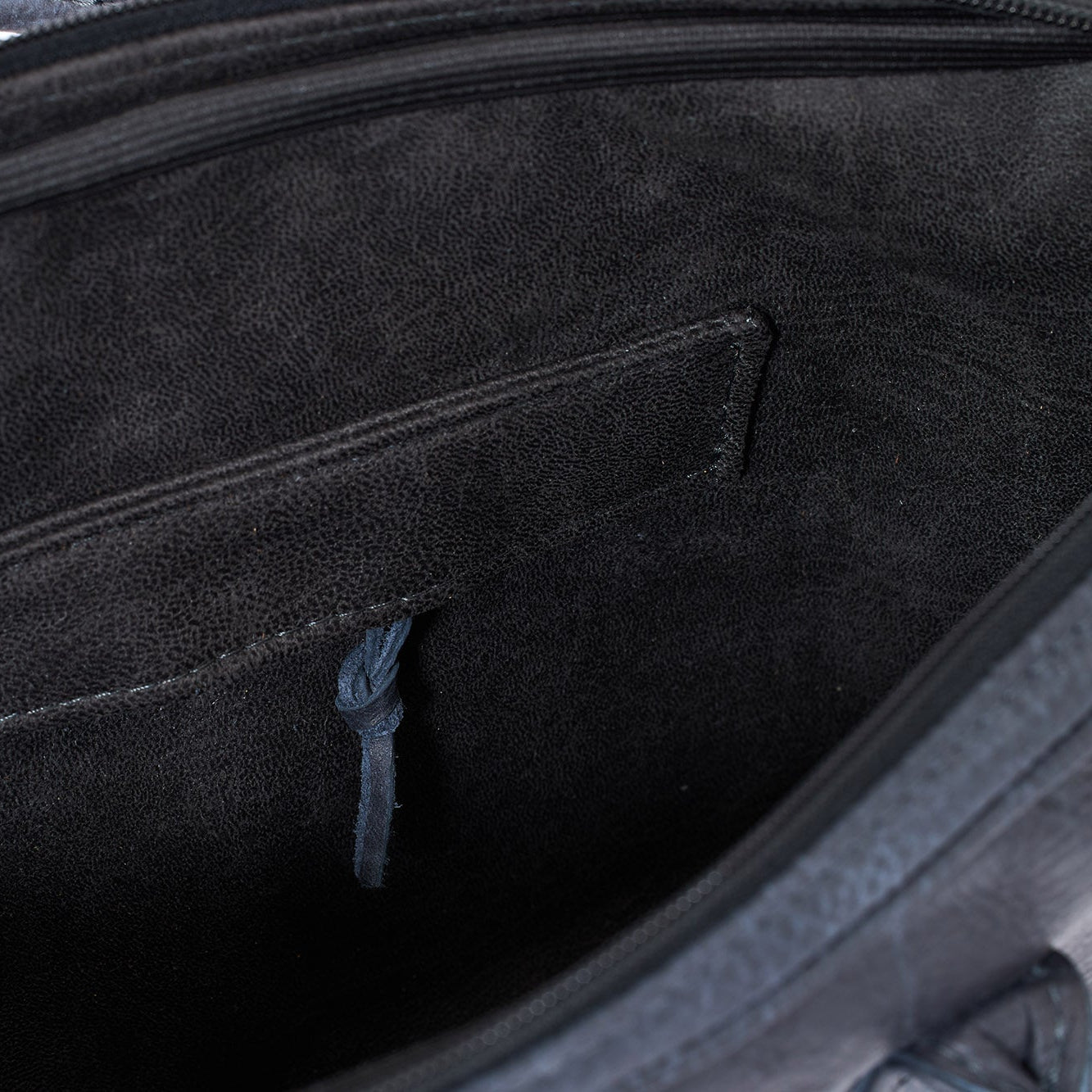 Laptop Bag - Deep Black, Natural Leather