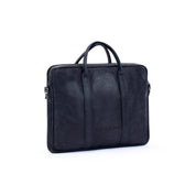 Laptop Bag - Deep Black, Natural Leather