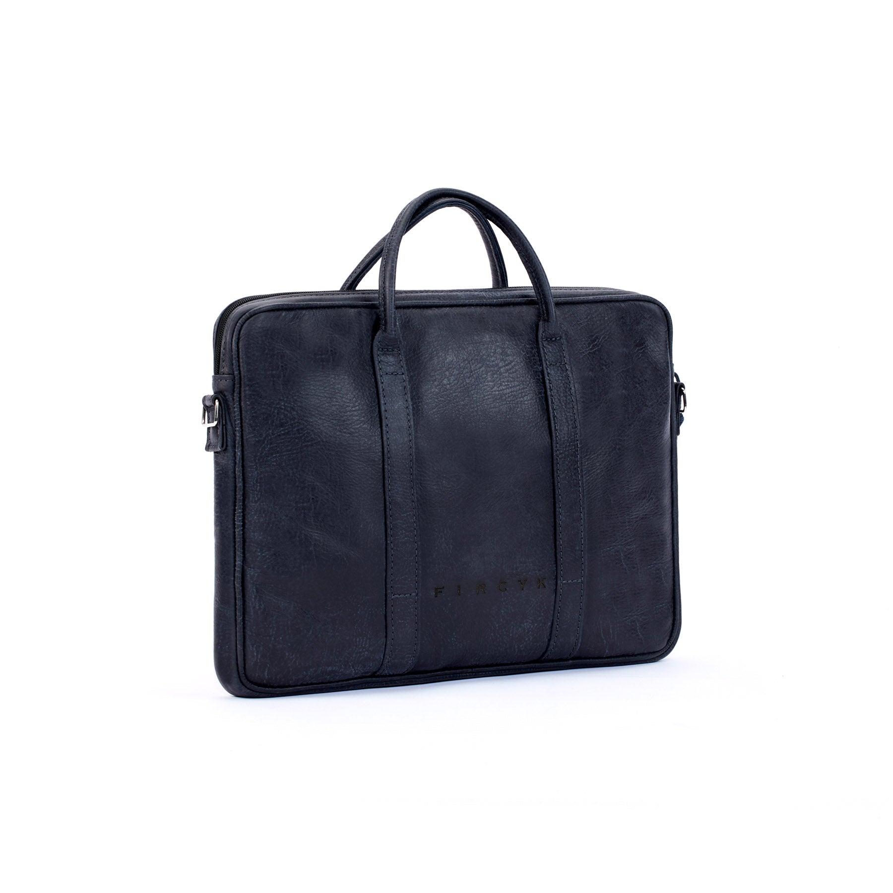 Laptop Bag - Deep Black, Natural Leather