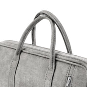 Laptop Bag - Grey, Microleather