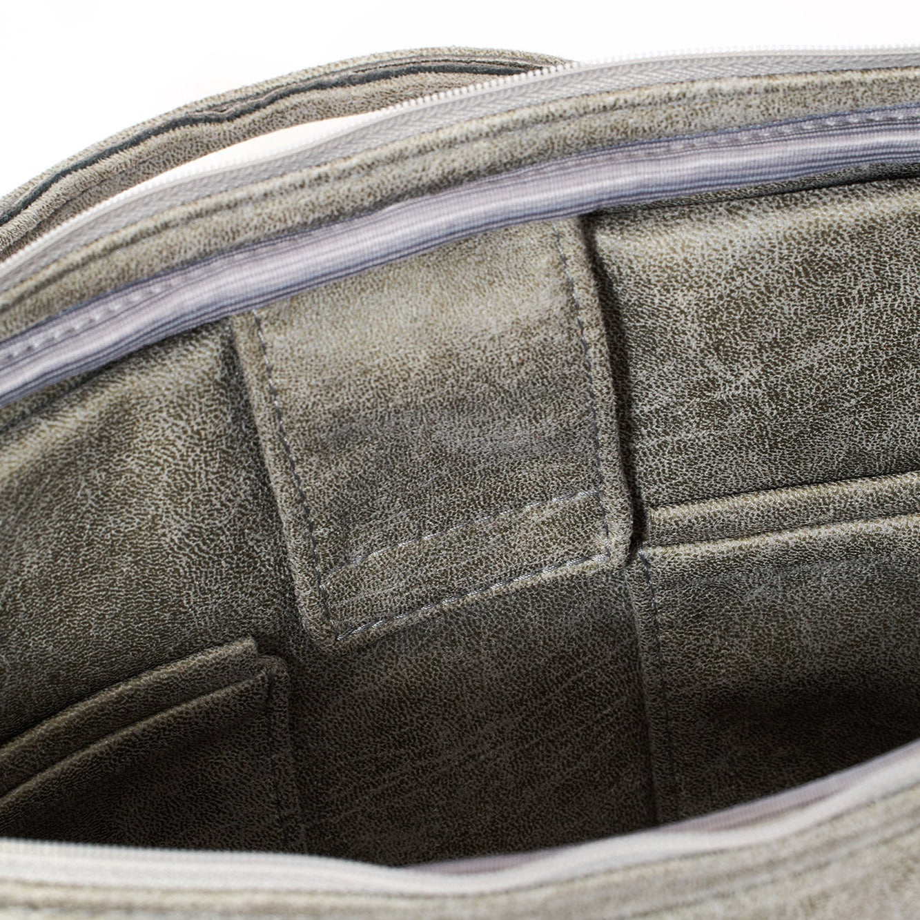 Laptop Bag - Grey, Microleather