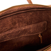 Laptop Bag - Walnut, Natural Leather