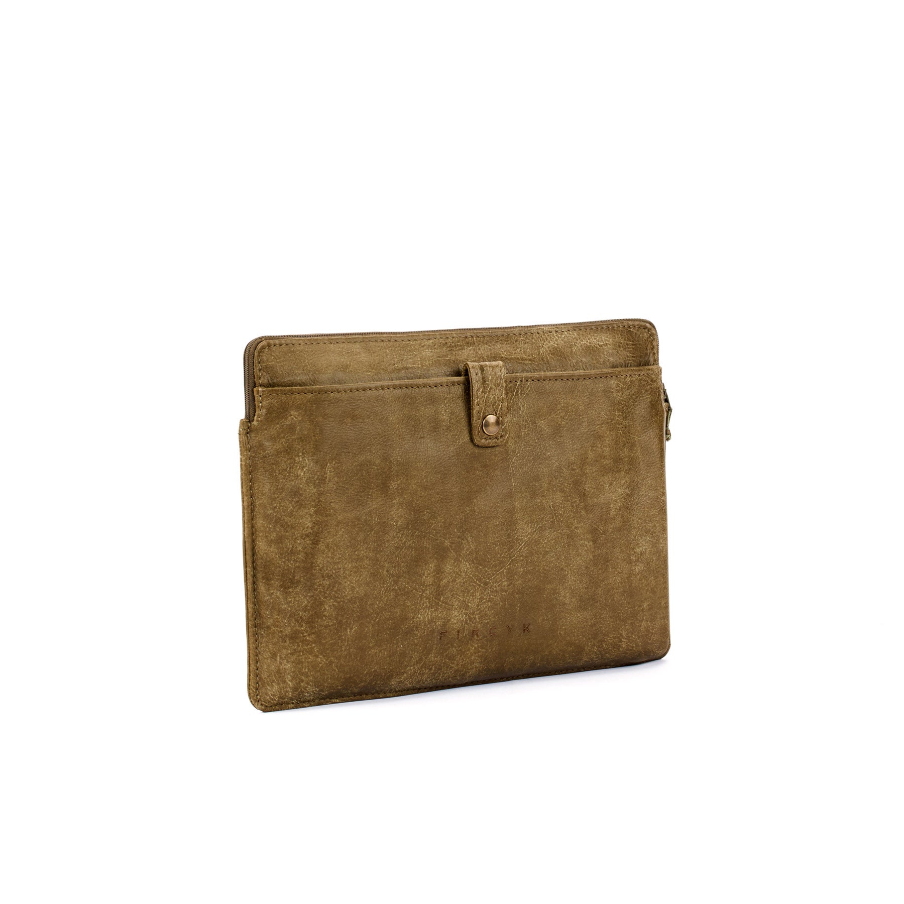 Pokrowiec na laptopa - Light Olive, Skóra naturalna
