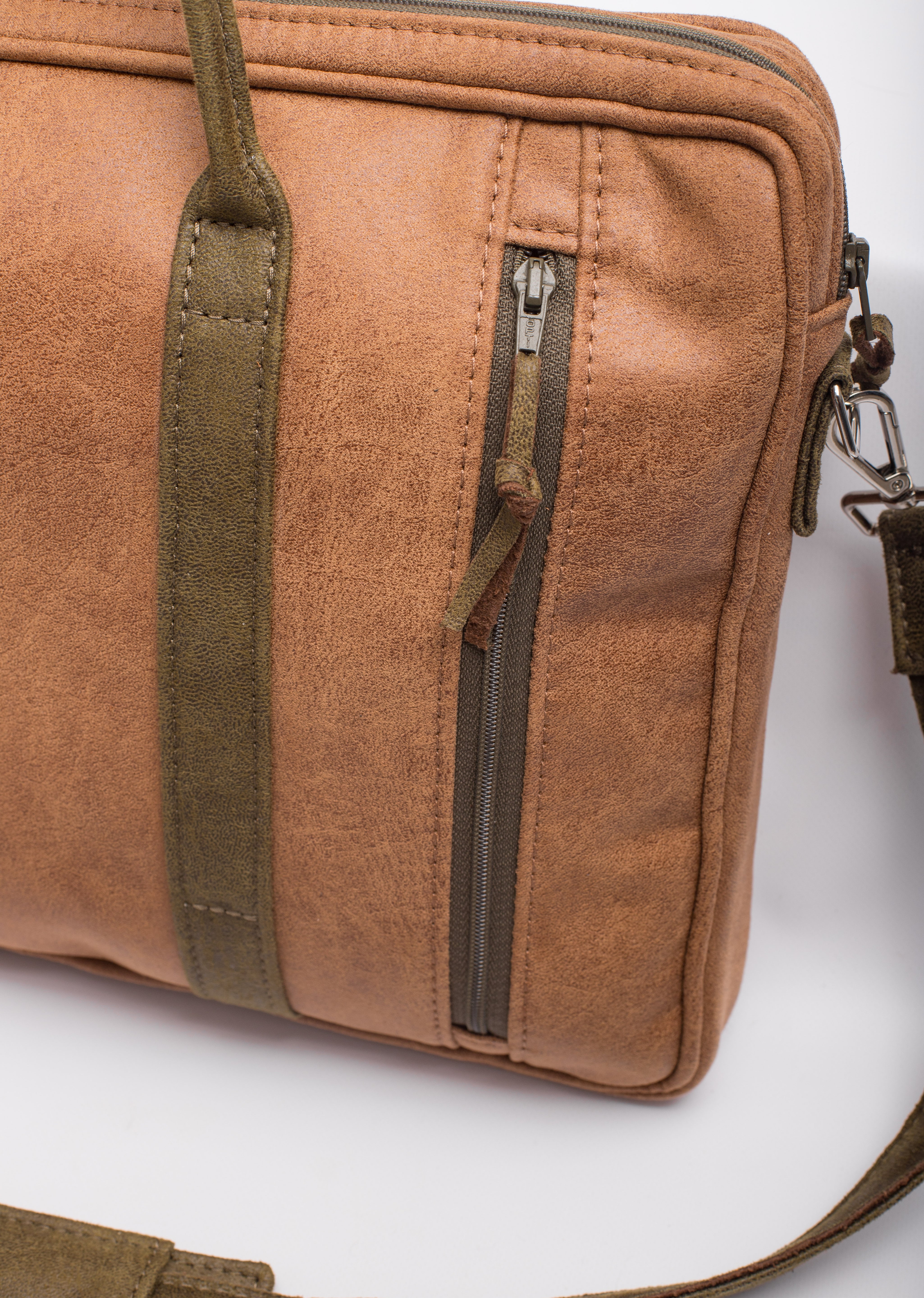 Laptoptasche - Cognac, recyceltes Leder