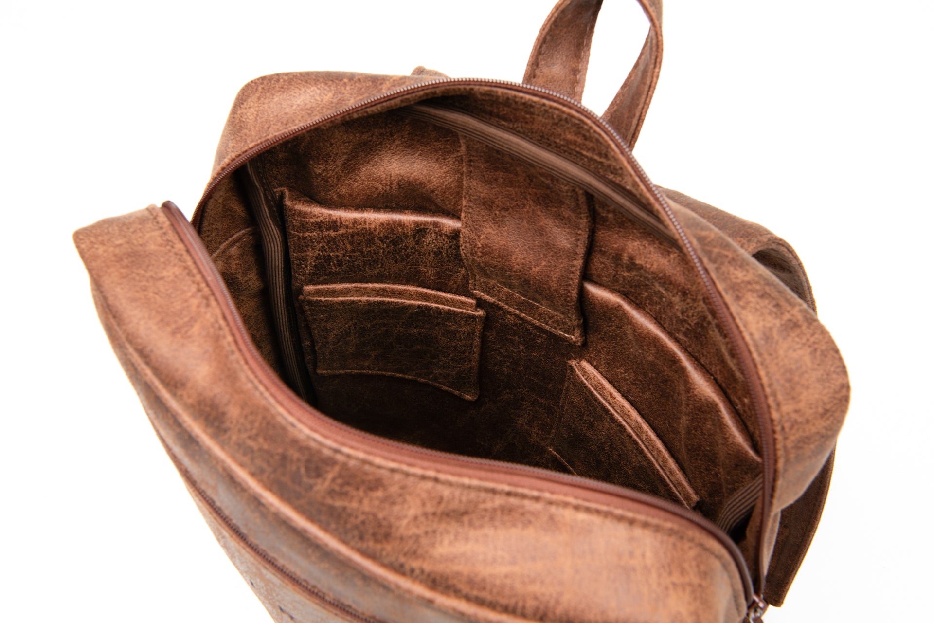 Laptop Backpack - Brandy, Microleather