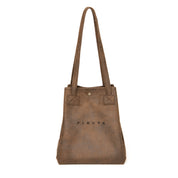 Shopper Bag - Chocolate, Microleather