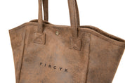 Shopper Bag - Chocolate, Microleather